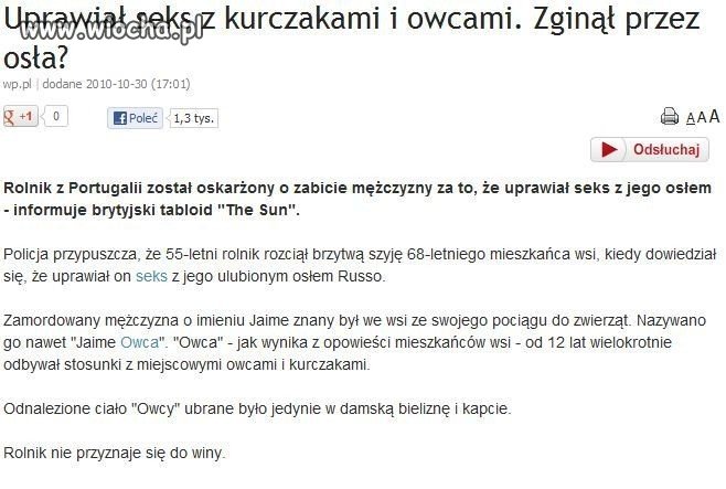 Zginął przez 