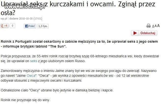 Zginął przez 