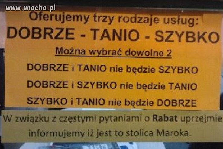 Nie można mieć wszystkiego...