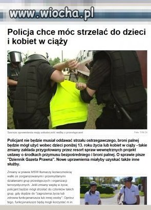 Policja chce móc strzelać do dzieci i
