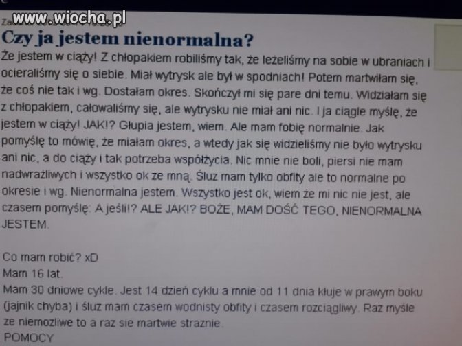 16 latka myśli że jest w ciąży lol 