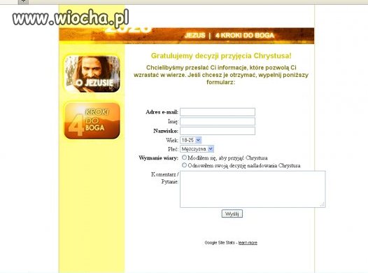 Gratulujemy decyzji przyjęcia Chrystusa ! 