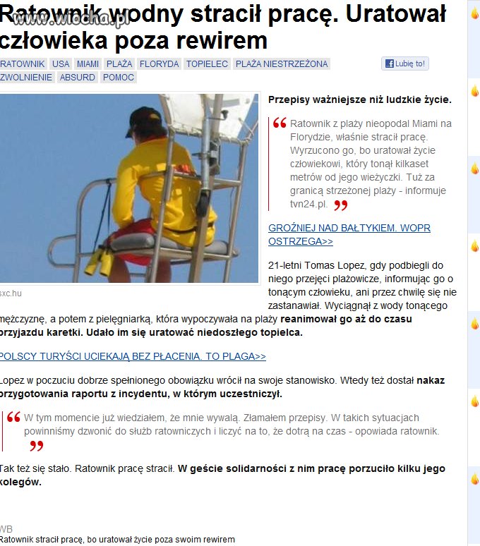 Ratownik uratował Zycie Człowiekowi...