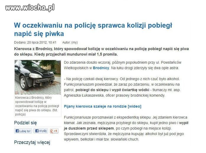 Pobiegł napić sie piwka 