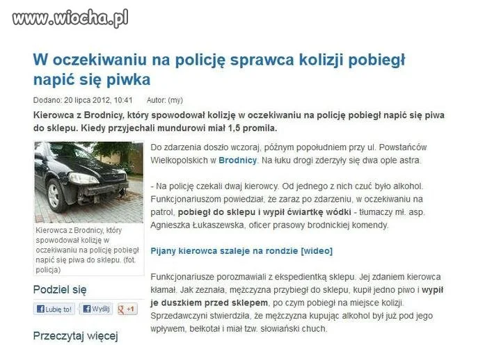 Pobiegł napić sie piwka 