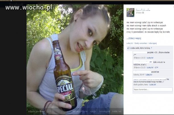 15 latka promuje piwo na facebook'u