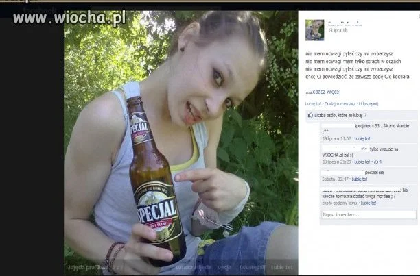 15 latka promuje piwo na facebook'u