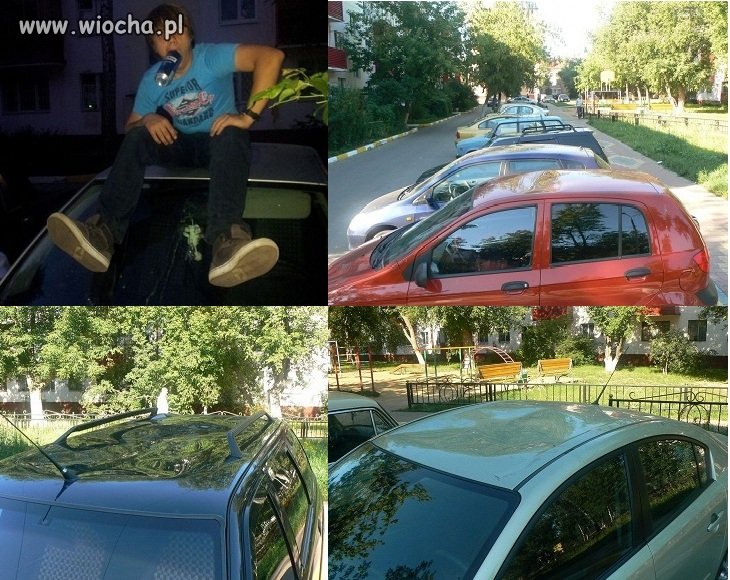 Gówniarzeria tańcząca na dachach samochodów.
