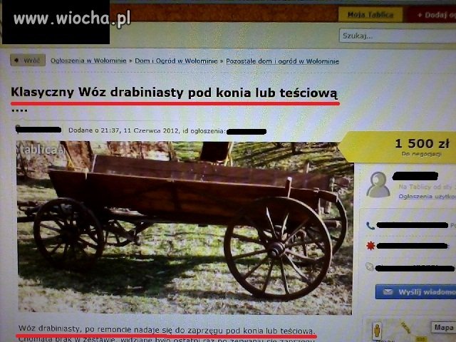 Klasyczny wóz drabiniasty pod konia lub teściową
