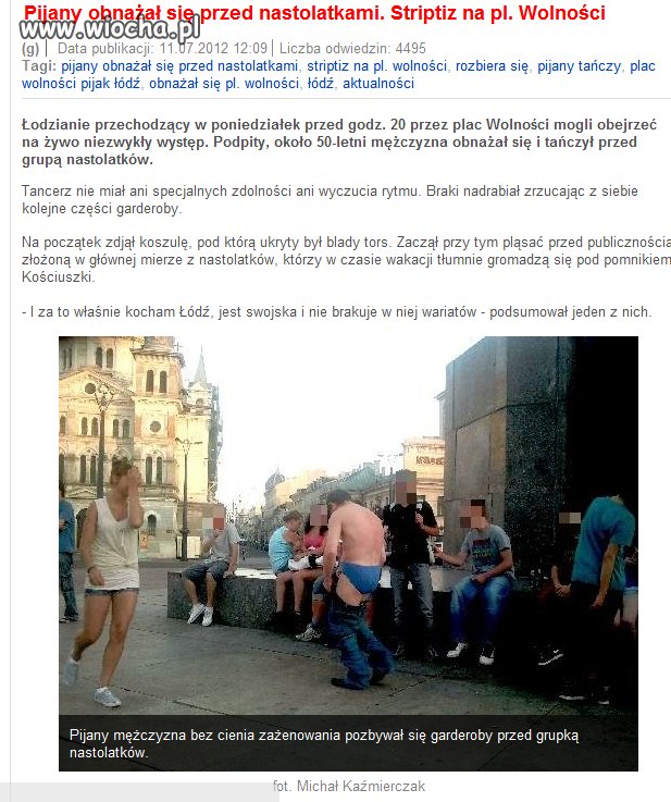 Pijany 50-latek obnażał się przed nastolatkami...