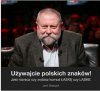 Używać polskie znaki.