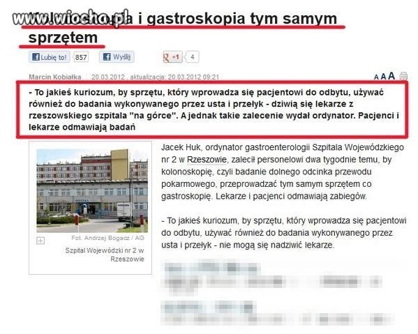 Służba zdrowia zawsze mnie zadziwia 