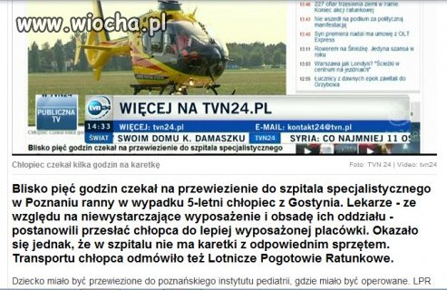 5 letnie Dziecko czekało na pomoc ponad 5 godz.