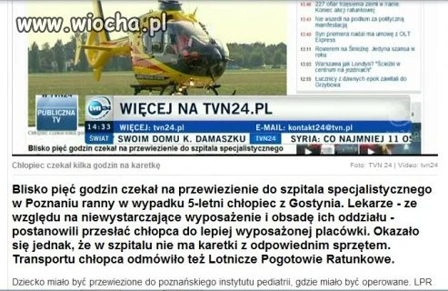 5 letnie Dziecko czekało na pomoc ponad 5 godz.