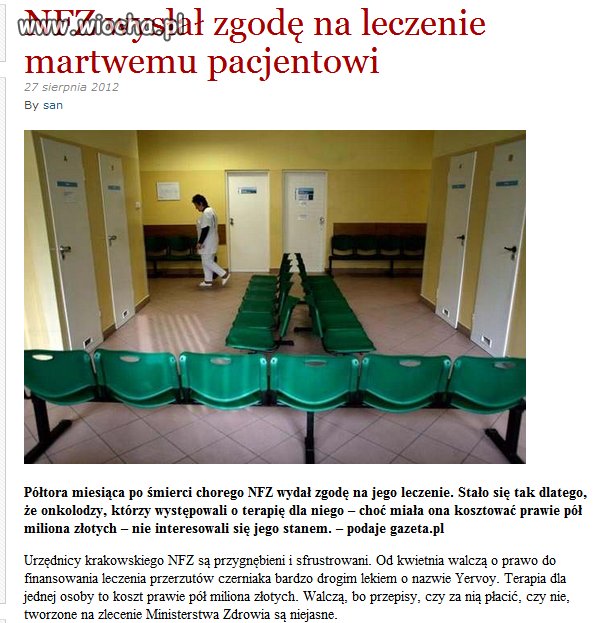 Nasz wspaniały NFZ...