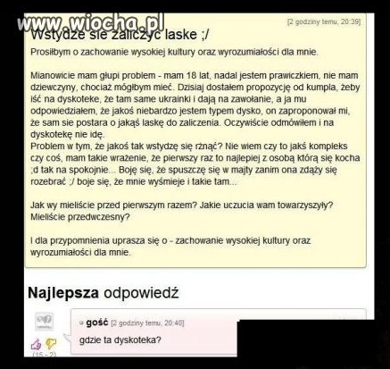 Wstydzę się zaliczyć