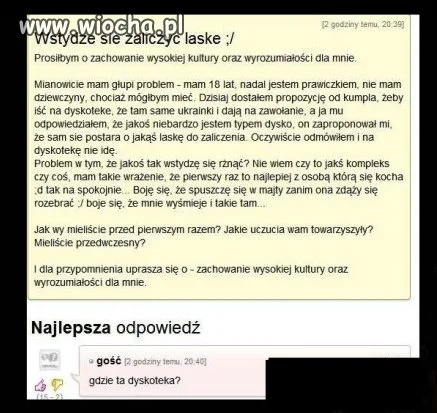 Wstydzę się zaliczyć