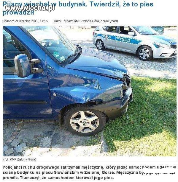 Pijany wjechał w budynek...
