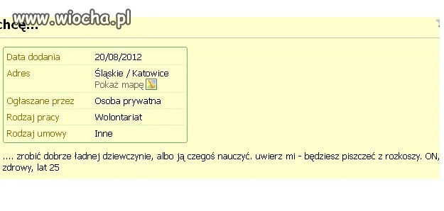 Ciekawe ogłoszenie