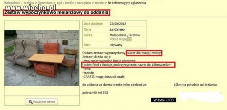 Zestaw wypoczynkowy dla twojej...