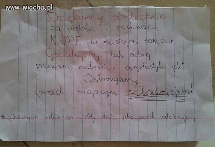 Wiadomość ostrzegawcza