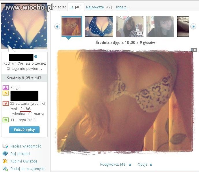 14 latka chwali się biustem