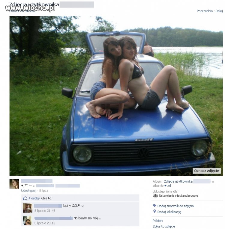 Lans małolat na masce Golfa