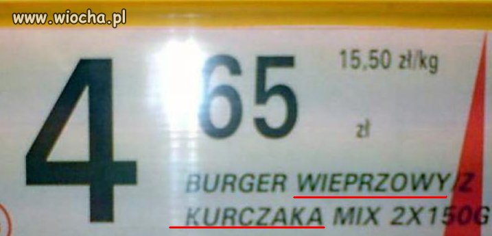 Burger wieprzowy z kurczaka 