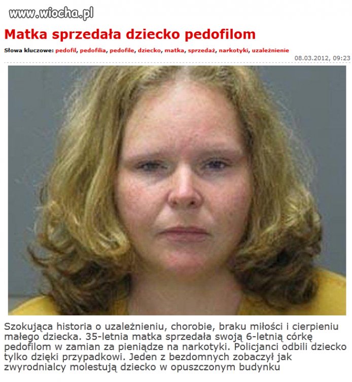 Sprzedała córkę pedofilom