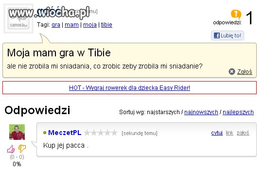 Matka gra w tibie...