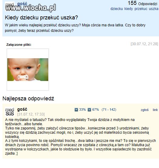 Tej matce to pewnie zrobili odsysanie mózgu