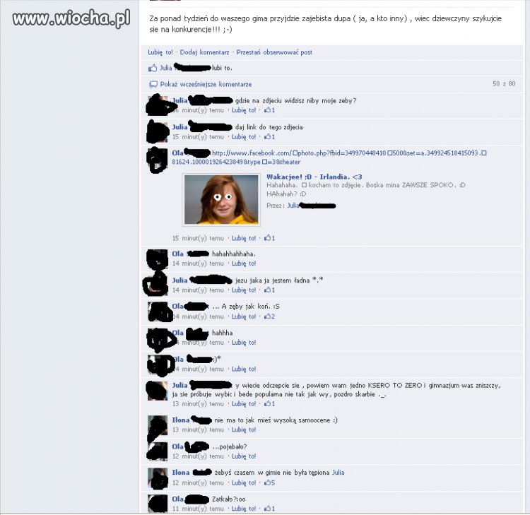 Skromność 13 latki na Facebooku