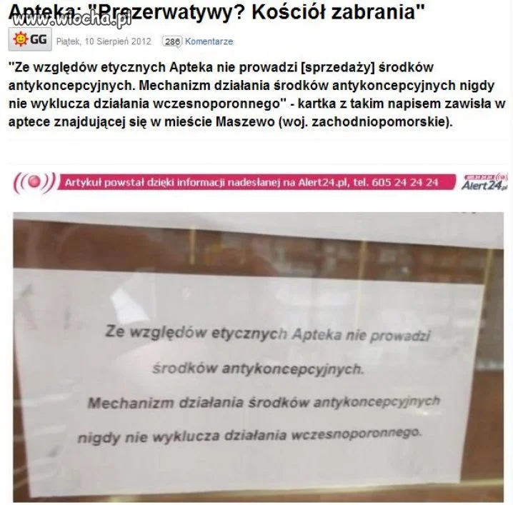 A ja się pytam ... Co ma Apteka do Kościoła ?