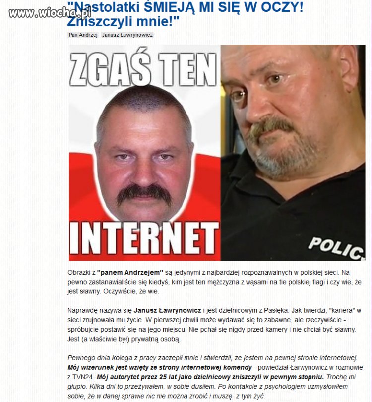 Był szanowanym policjantem, a teraz...