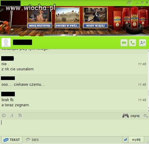 Tak właśnie się kończy znajomość w tych czasach