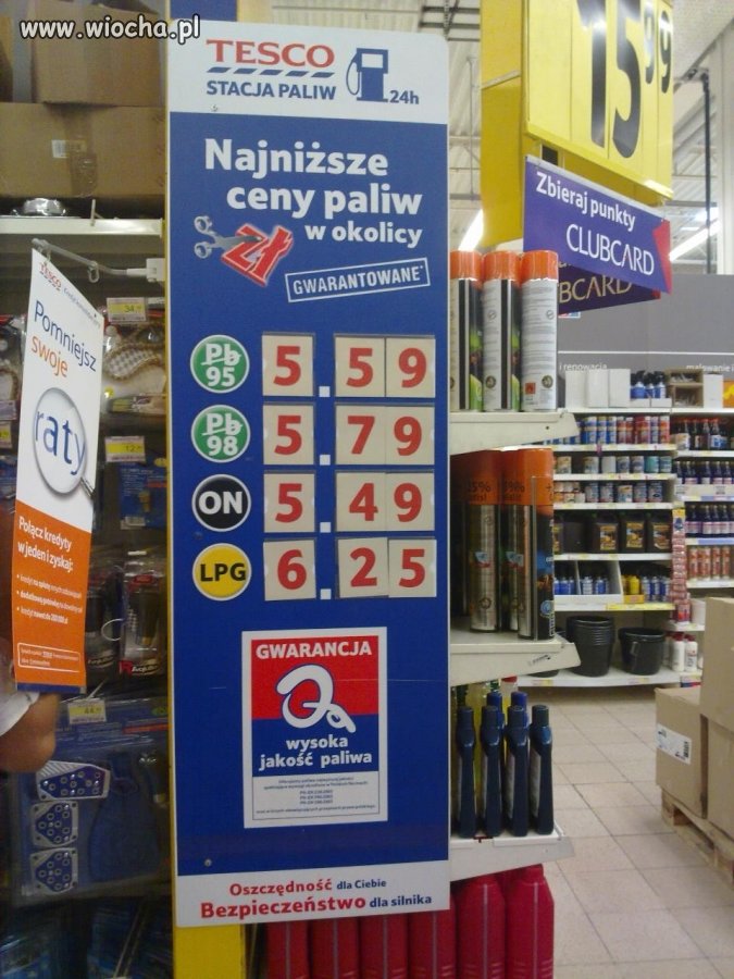 Tanie paliwo w TESCO