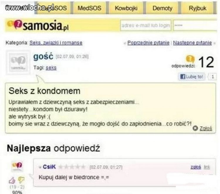 Seks z kondonem...
