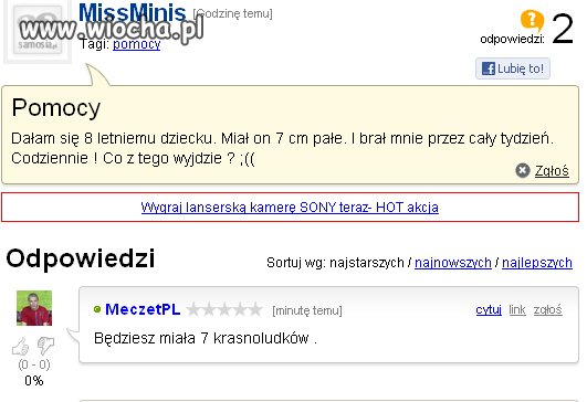 Dałam 8 letniemu dziecku...