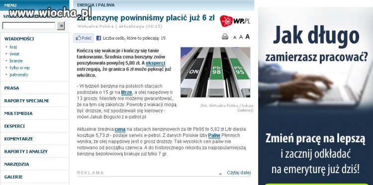 Ceny paliw rosną tylko w Polsce..