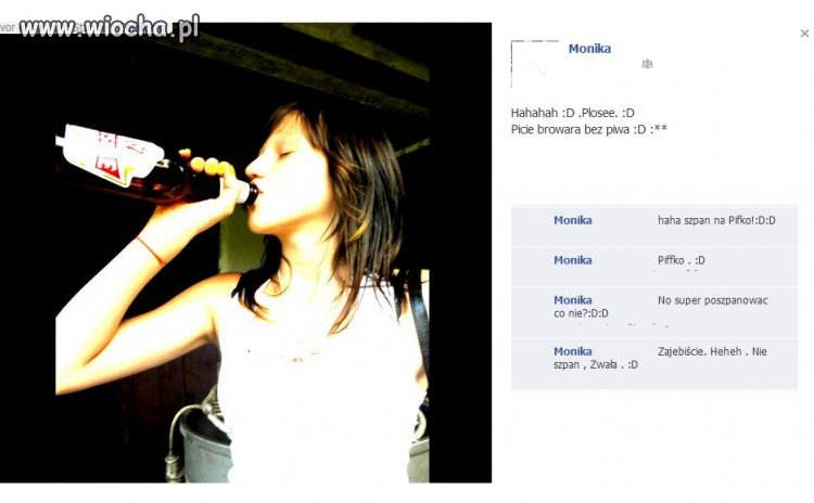 11 latka i szpan na butelkę po piwie.