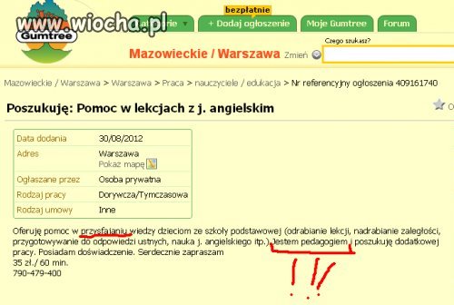 Pan pedagog z wykrztałceniem wyszszym 