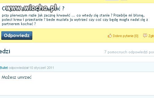 Co jeśli zacznę krwawić?