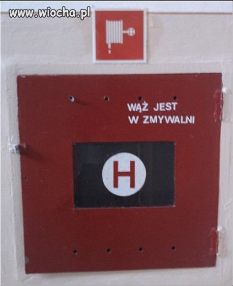 Wąż jest w zmywalni...