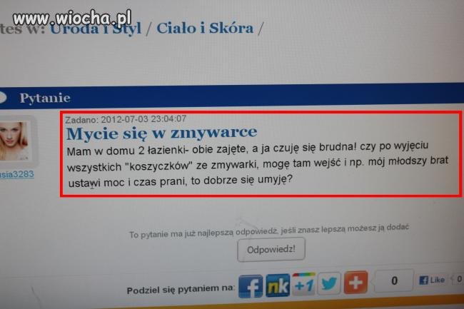 Mycie się w zmywarce