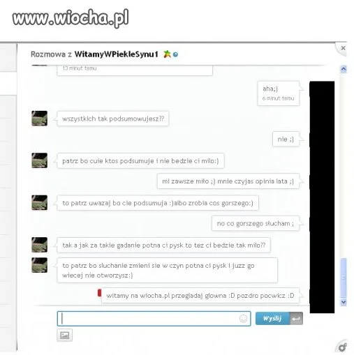 Straszy dziewczyny bo został pociśnięty moron