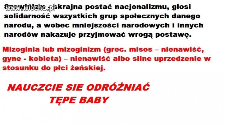 Facet to szowinista ?? raczej nie  