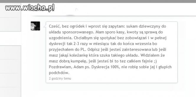 Szuka dziewczyny do "układu sponsorowanego"