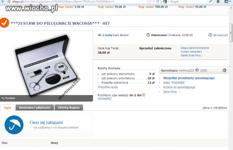 Zestaw do pielegnacji wacusia
