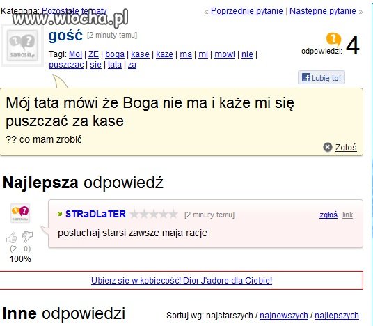 Boga nie ma bo tata tak mówi.