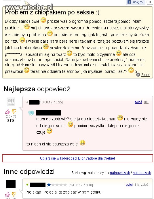 Problem z chłopakiem...